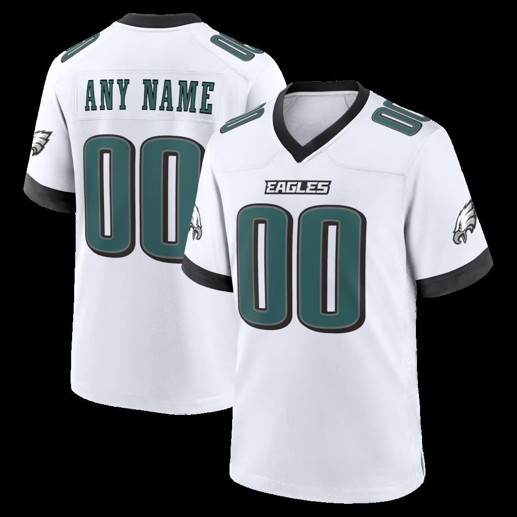 Custom P.Eagles White White Game Stitched Football American Jersey