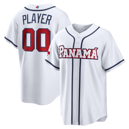 Custom Panama Baseball 2026 World Baseball Classic Home Pick-A-Player Jersey - White Baseball Jersey Puhics