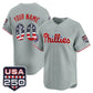 Custom Philadelphia Phillies Gray USA 250 Fourth of July Vapor Premier Limited Jersey - All Stitched Baseball Jersey