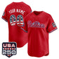 Custom Philadelphia Phillies Red USA 250 Fourth of July Vapor Premier Limited Jersey - All Stitched Baseball Jersey