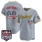 Custom Pittsburgh Pirates Gray USA 250 Fourth of July Vapor Premier Limited Jersey - All Stitched Baseball Jersey