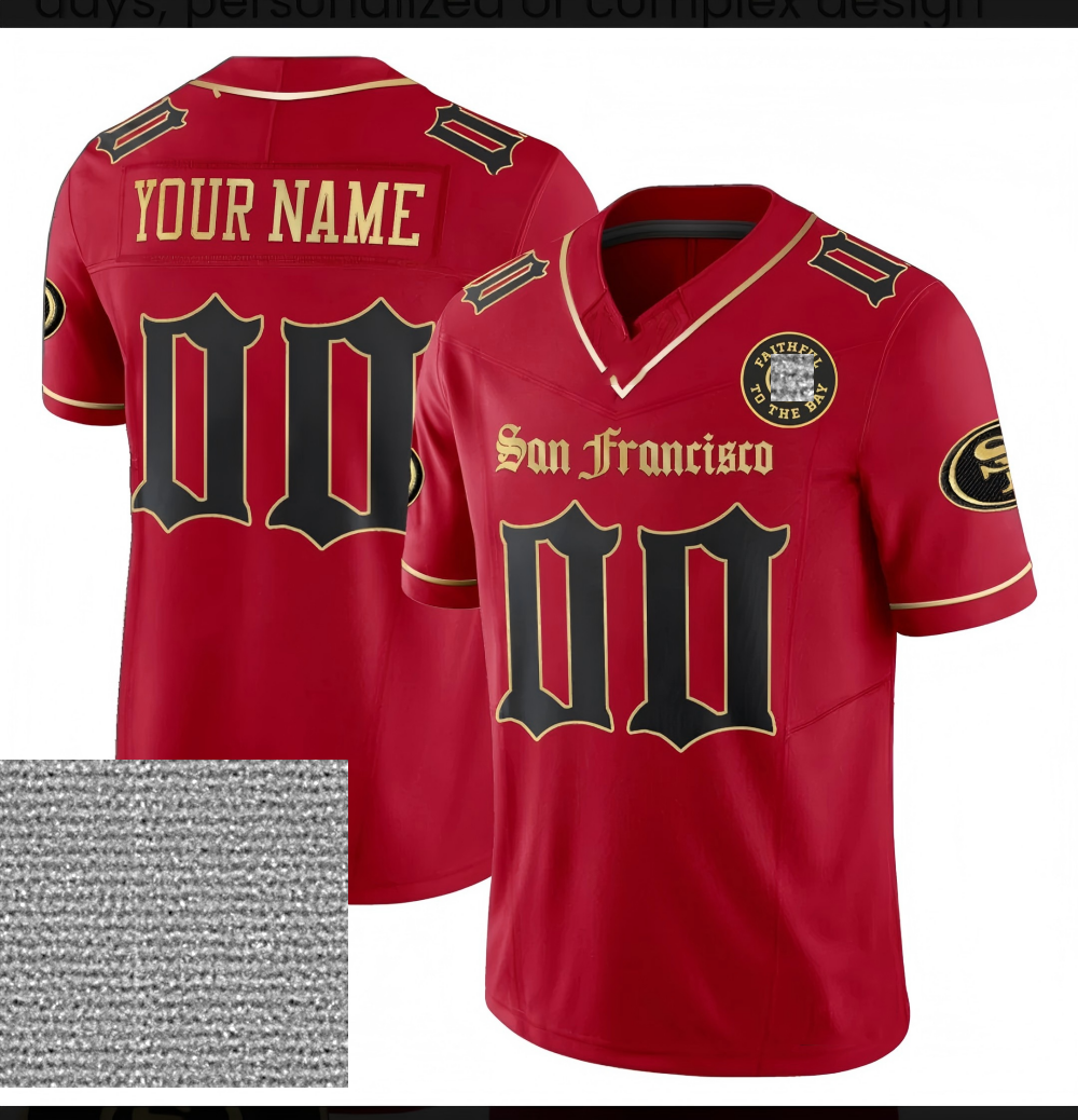 Custom San Francisco 49ers Gothic Edition Vapor Limited Football Jersey