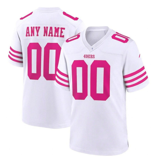 Custom San Francisco 49ers White Pink Vapor Limited Stitched Football Jersey
