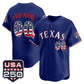 Custom Texas Rangers Royal USA 250 Fourth of July Vapor Premier Limited Jersey - All Stitched Baseball Jersey