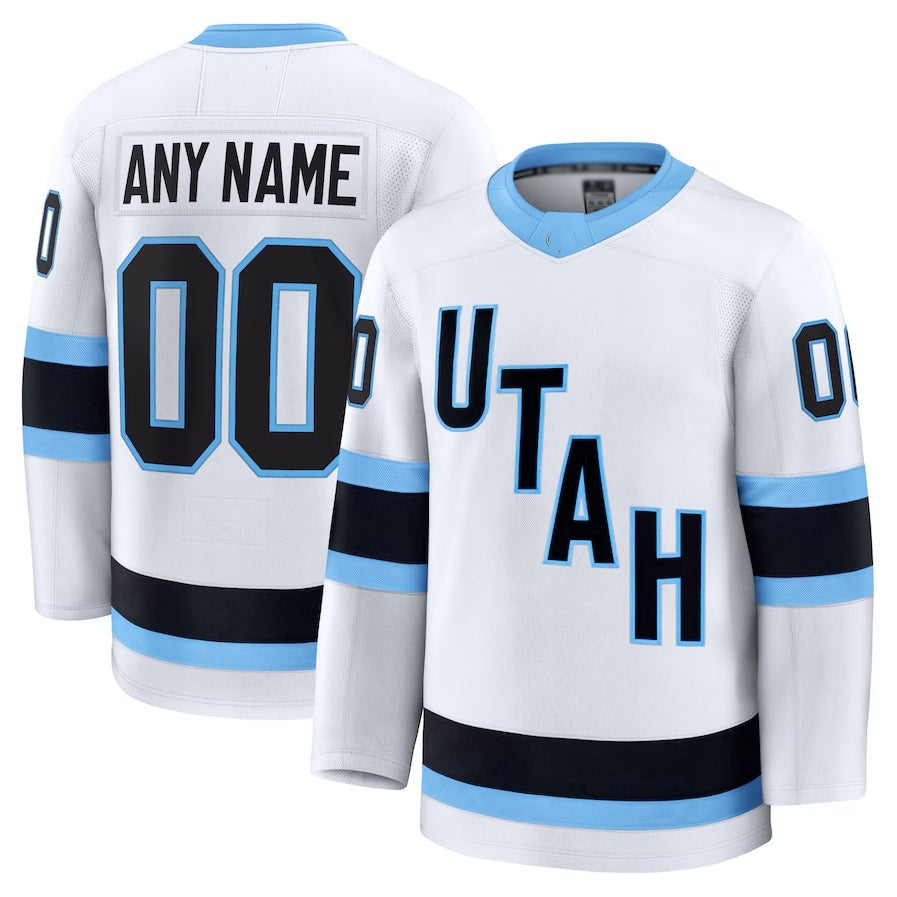 Custom U.Mammoth Club Fanatics Away Premium Jersey - White Stitched American Hockey Jerseys