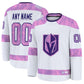 Custom V.Golden Knights Fanatics 2024 Hockey Fights Cancer Practice Jersey - White Stitched American Hockey Jerseys