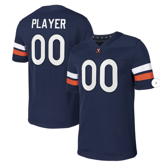 Custom Virginia Cavaliers Navy NIL Football Game Jersey