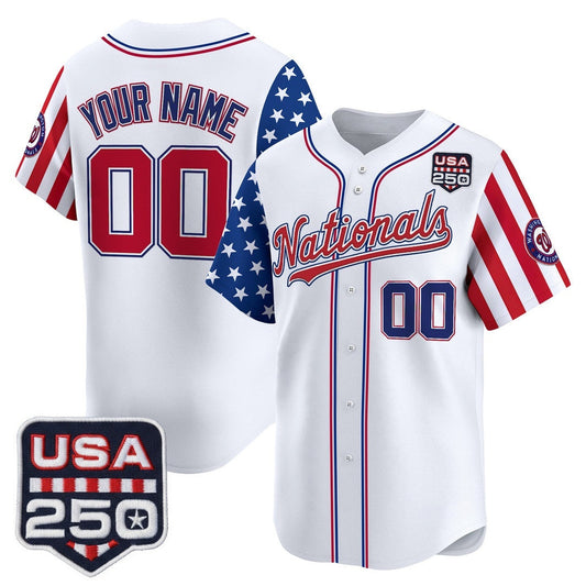 Custom Washington Nationals America 250 Edition Vapor Premier Limited Royal Stitched Baseball Jersey