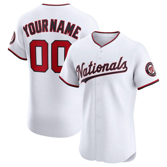 Custom Washington Nationals Home Elite Jersey – White Stitched Baseball Jersey