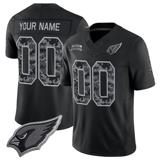 Custom A.Cardinals Active Player Black Puhics F.U.S.E. 2026 Salute to Service Limited Stitched Jersey