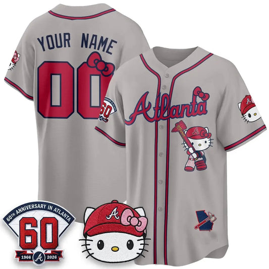 Custom Atlanta Braves Gray Puhics Meow KT 2026 Vapor Limited All Stitched Jersey