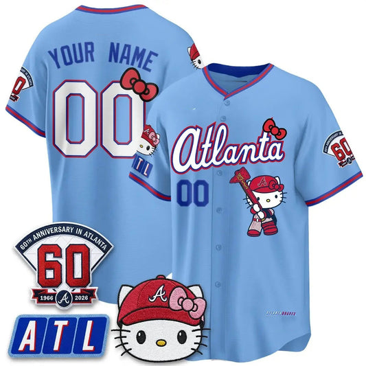 Custom Atlanta Braves Powder Blue Puhics Meow KT 2026 Vapor Limited All Stitched Jersey