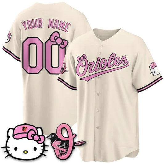 Custom Baltimore Orioles Cream Puhics Meow KT Vapor Premier Limited Stitched Jersey