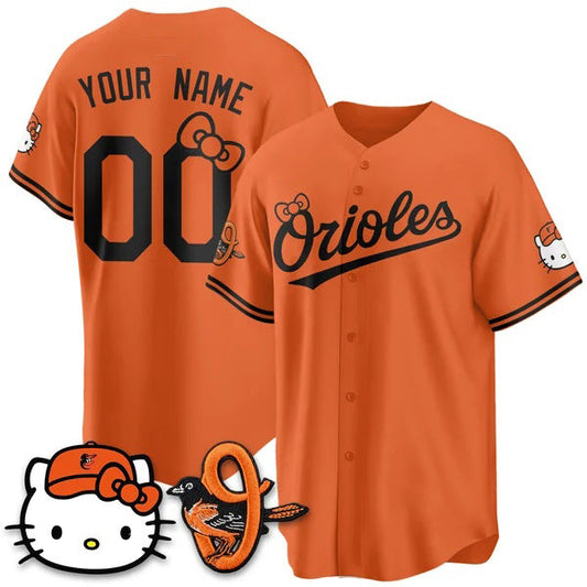 Custom Baltimore Orioles Orange Puhics Meow KT Vapor Premier Limited Stitched Jersey
