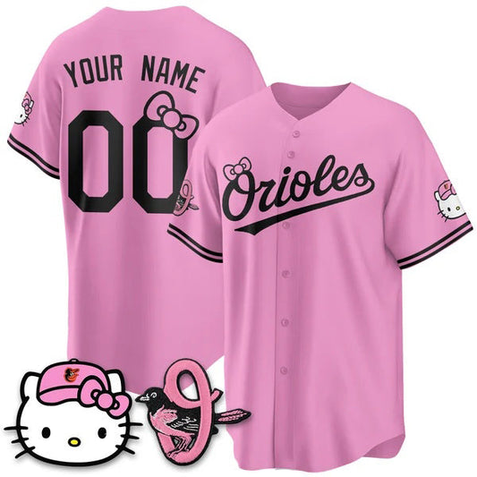 Custom Baltimore Orioles Pink Puhics Meow KT Vapor Premier Limited Stitched Jersey