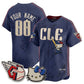 Custom Cleveland Guardians Navy Puhics Meow KT Vapor Stitched Jersey