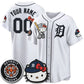 Custom Detroit Tigers White Puhics Meow KT Edition Vapor Limited Stitched Jersey