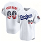 Custom Los Angeles Dodgers White USA 250 Fourth of July Limited Baseball Stitched Jersey