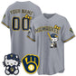 Custom Milwaukee Brewers Gray Puhics Meow KT Night Vapor Limited All Stitched Jersey