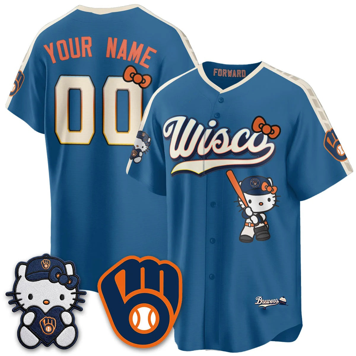 Custom Milwaukee Brewers Mineral Blue Puhics Meow KT Night Vapor Limited All Stitched Jersey 2