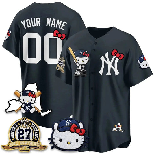 Custom New York Yankees Navy Puhics Meow KT 2026 Vapor Limited Jersey