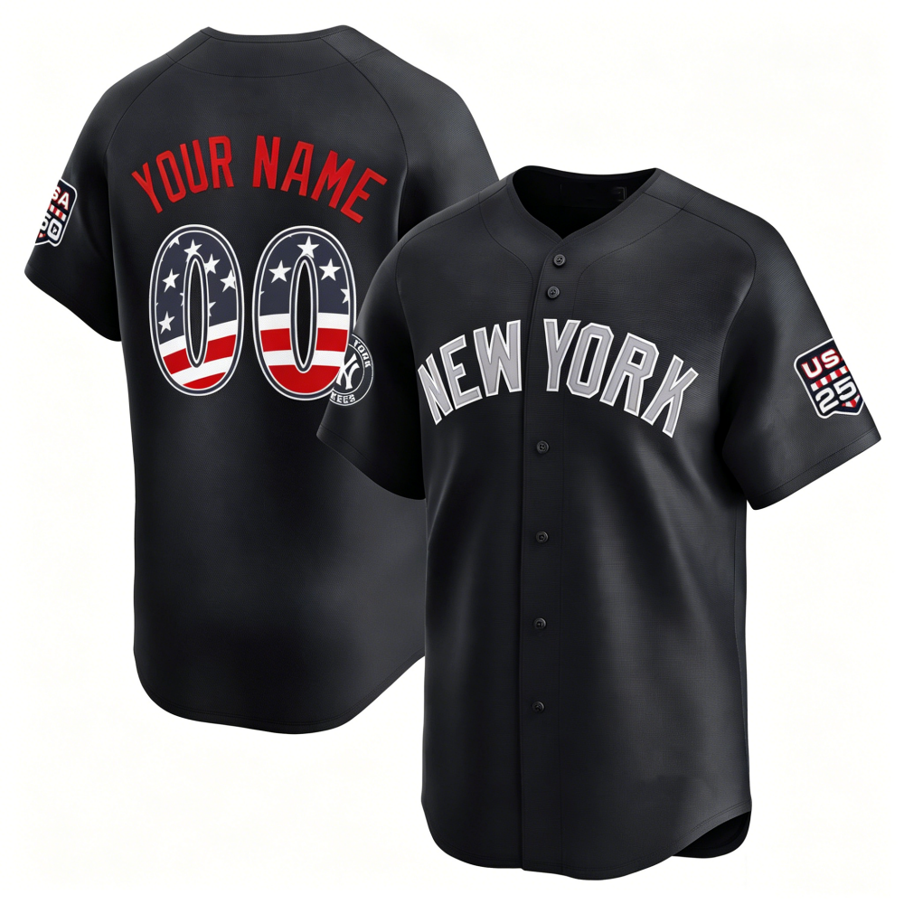 Custom New York Yankees Navy USA 250 Fourth of July Limited Baseball Stitched Jersey