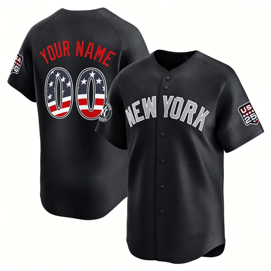 Custom New York Yankees Navy USA 250 Fourth of July Limited Baseball Stitched Jersey