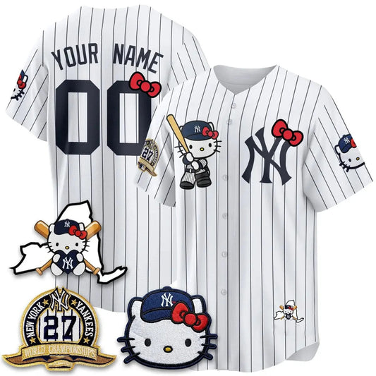Custom New York Yankees White Puhics Meow KT 2026 Vapor Limited Jersey 2