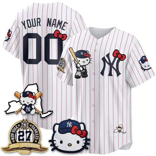 Custom New York Yankees White Puhics Meow KT 2026 Vapor Limited Jersey 3