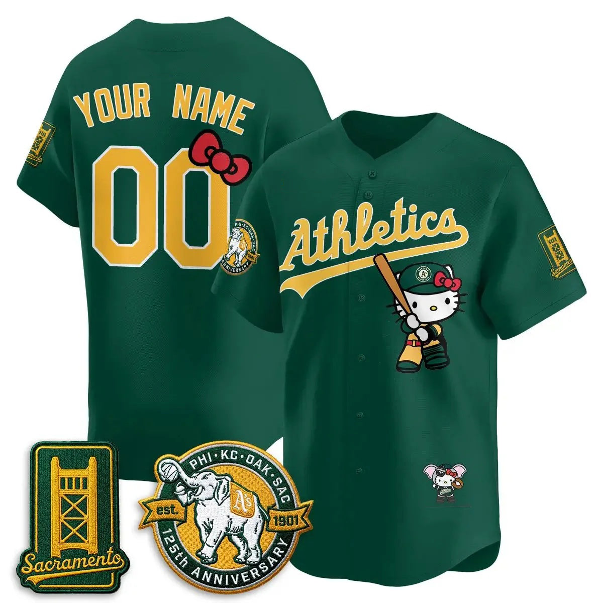 Custom Oakland Athletics Green Puhics Meow KT 2026 Vapor Limited Stitched Jersey