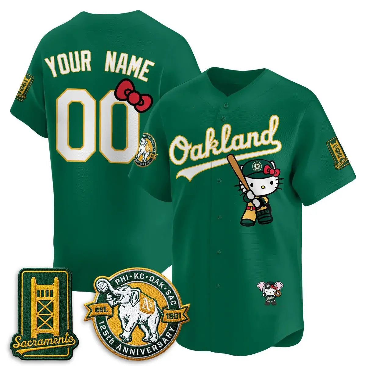Custom Oakland Athletics Green Puhics Meow KT 2026 Vapor Limited Stitched Jersey 2