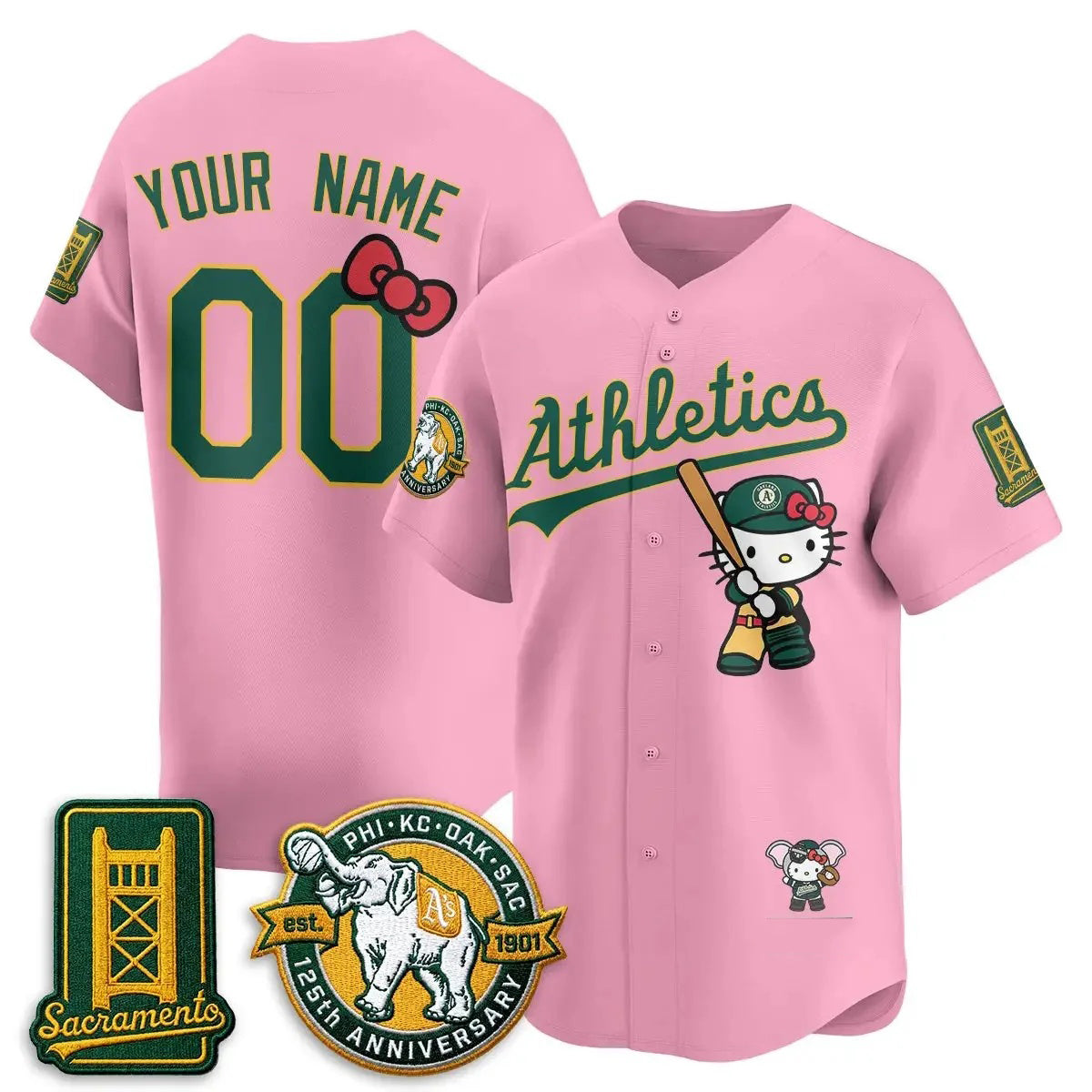 Custom Oakland Athletics Pink Puhics Meow KT 2026 Vapor Limited Stitched Jersey