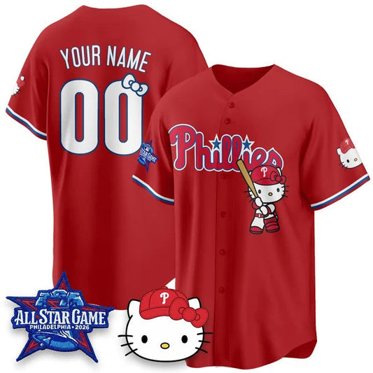 Custom Philadelphia Phillies Red Puhics Meow KT Vapor Limited V2 Stitched Jersey