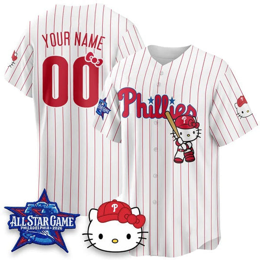 Custom Philadelphia Phillies White Puhics Meow KT Vapor Limited V2 Stitched Jersey