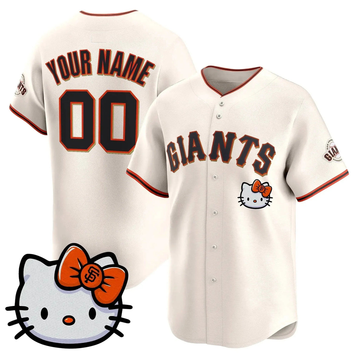 Custom San Francisco Giant Cream Puhics Meow KT Vapor Premier Limited All Stitched Jersey