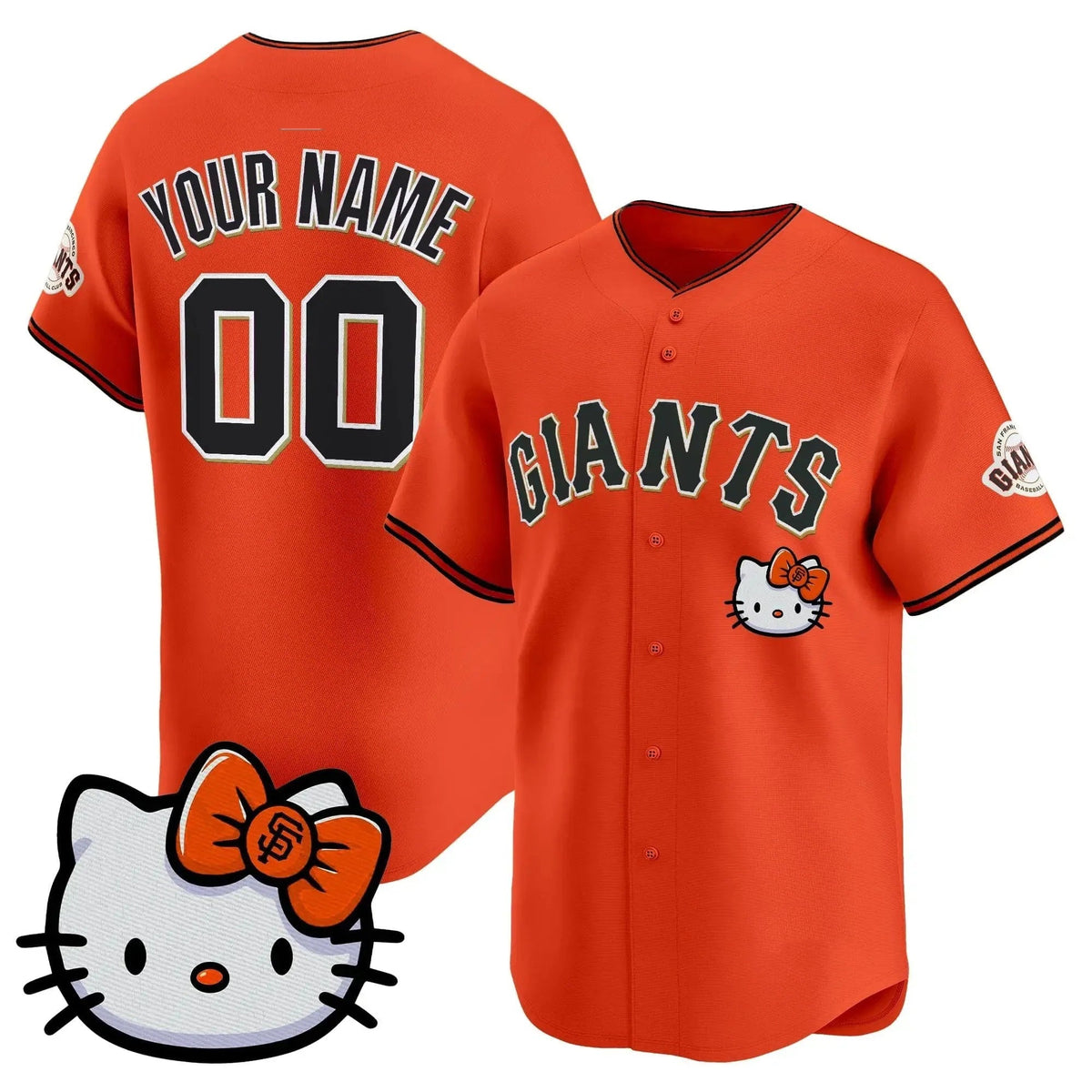 Custom San Francisco Giant Orange Puhics Meow KT Vapor Premier Limited All Stitched Jersey