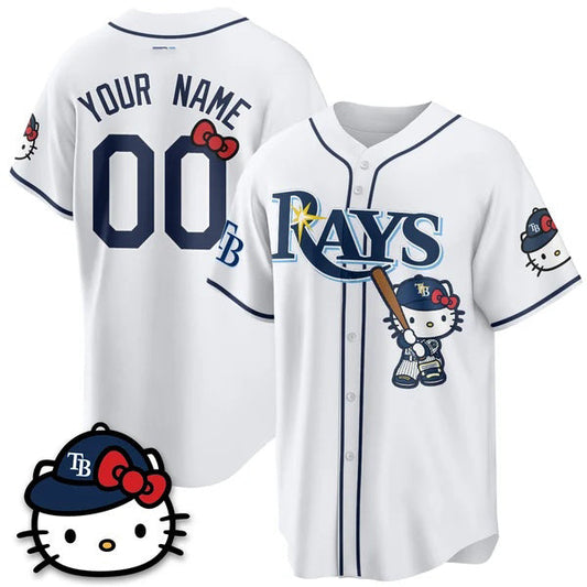 Custom Tampa Bay Rays White Puhics Meow KT Edition Vapor Limited Stitched Jersey