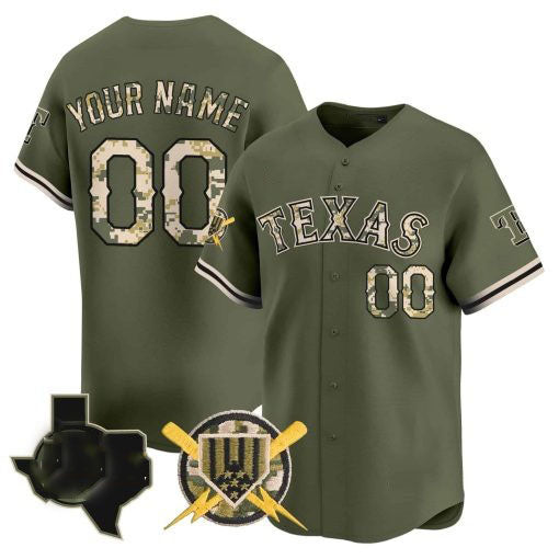 Custom Texas Rangers Armed Forces Day Vapor Premier Limited Jersey – All Stitched Baseball Jersey