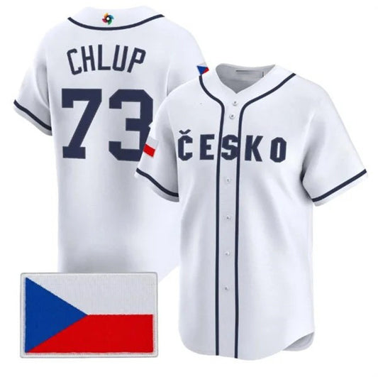 Czech Republic Baseball #73 Marek Chlup White 2026 World Baseball Classic Stitched Baseball Jersey