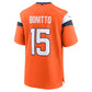 D.Broncos #15 Nik Bonitto Orange Team Game Stitched American Football Jerseys