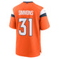 D.Broncos #31 Justin Simmons Orange Game Stitched American Football Jerseys