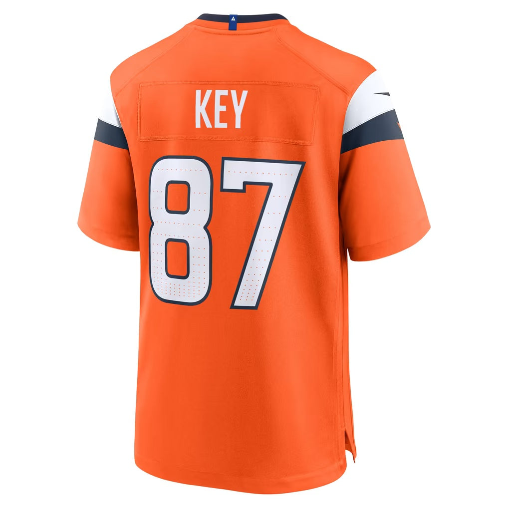 D.Broncos #87 Dane Key Orange Team Game Football Jersey