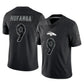 D.Broncos #9 Talanoa Hufanga Black Reflective Limited Football Jersey