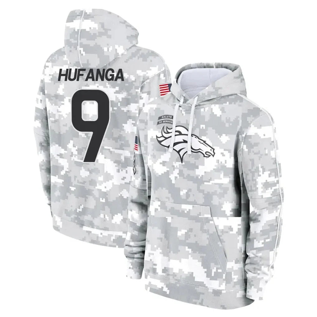 D.Broncos #9 Talanoa Hufanga Camo Salute to Service Hoodies Football Jersey