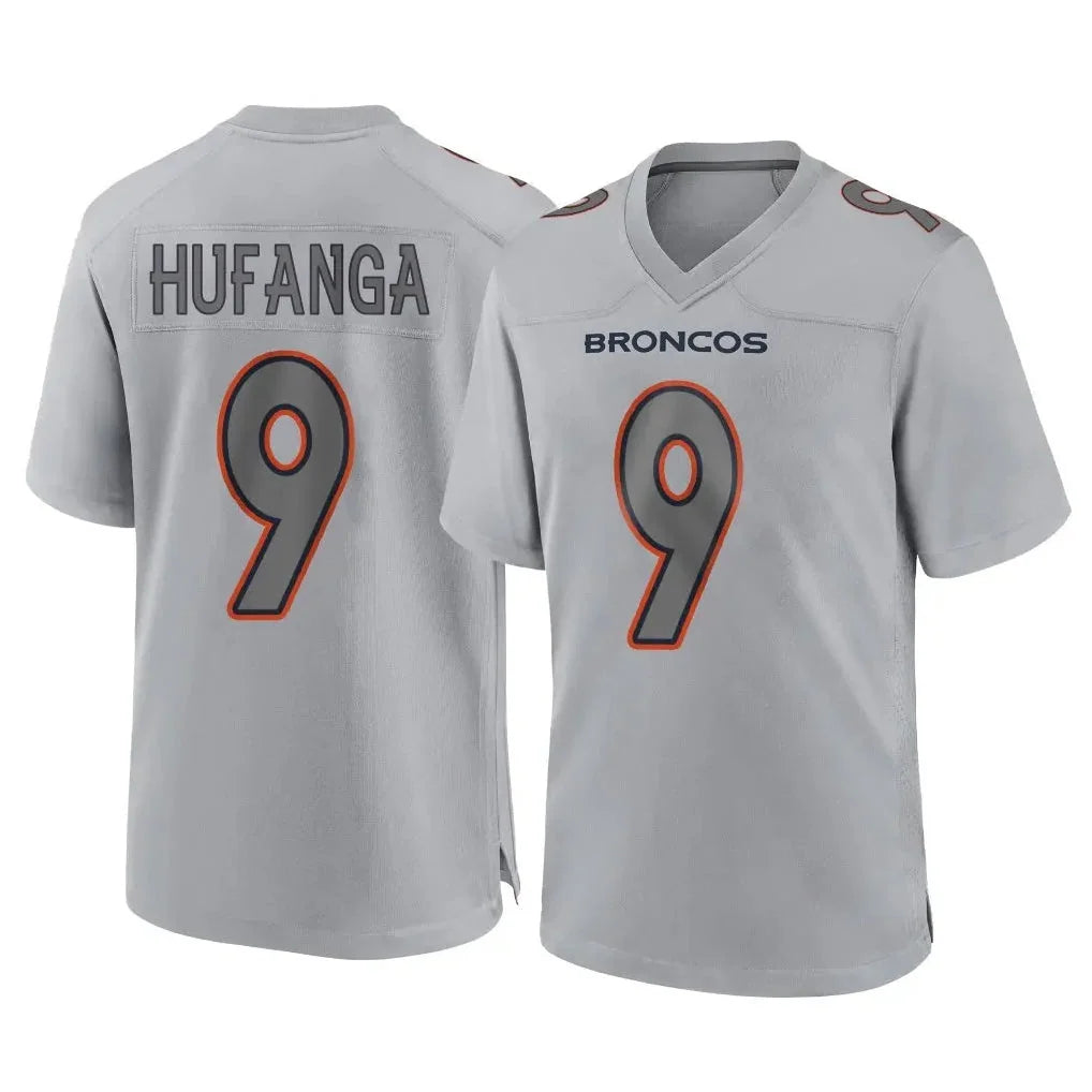 D.Broncos #9 Talanoa Hufanga Gray Atmosphere Fashion Limited Stitched Football Jersey