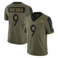 D.Broncos #9 Talanoa Hufanga Olive Salute To Service Limited Stitched Football Jersey