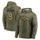 D.Broncos #9 Talanoa Hufanga Olive Salute to Service Pullover Hoodies Football Jersey