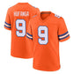 D.Broncos #9 Talanoa Hufanga Orange Alternate Collection Throwback Game Stitched Football Jersey