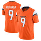D.Broncos #9 Talanoa Hufanga Orange Vapor F.U.S.E. Limited Stitched Football Jersey