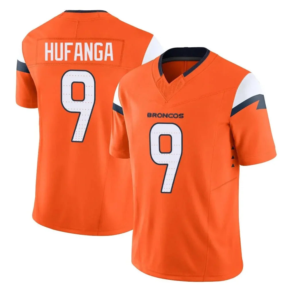 D.Broncos #9 Talanoa Hufanga Orange Vapor F.U.S.E. Limited Stitched Football Jersey